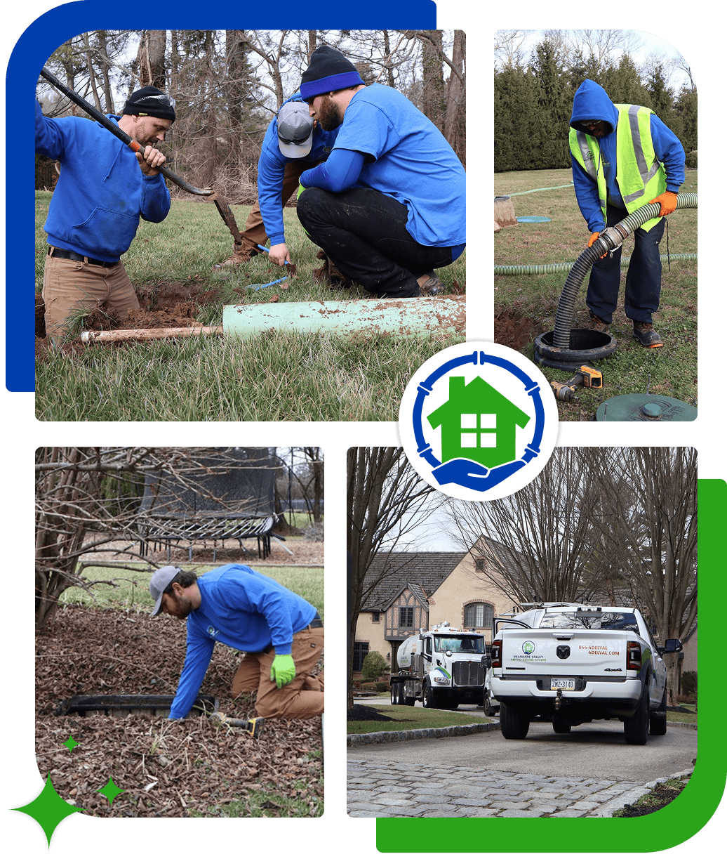 Delaware Valley Septic, Sewer & Storm team performing various jobs for residential homes in Pennsylvania.